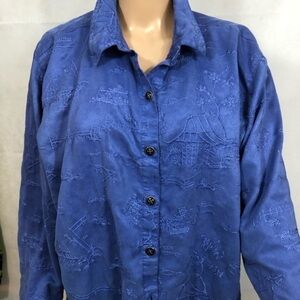 𝅺💥 💥💥 SALE! 5 / $25 💥💥 Chico’s sz 2 (eq. 14) textured jacket /shirt. EUC